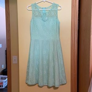 Girls Petite Adele dress, mint green.